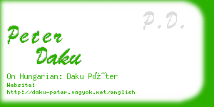 peter daku business card